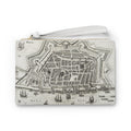 Terra Incognita Rigensis — Historic City Map Clutch Bag, 17th Century Riga Wristlet, Vintage Cartography Purse